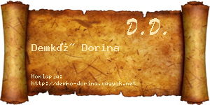Demkó Dorina névjegykártya